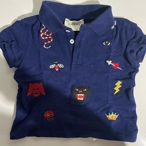 Baby Boys Gucci bc Kingsnake printed polo